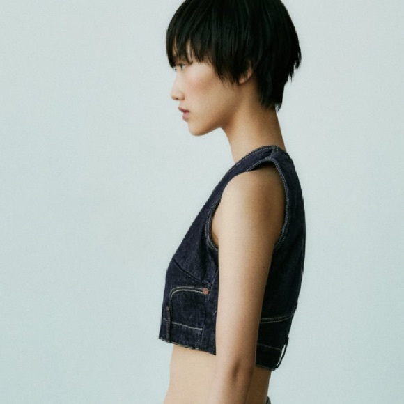 NEW! Zara Dark Denim TRF Vest - Picture 3 of 13